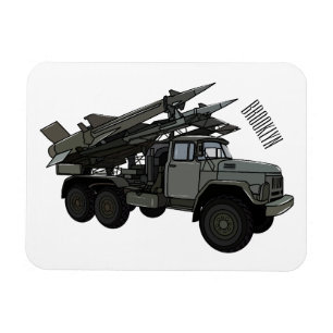 Tecknad av missile fordon magnet