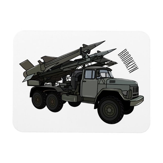 Tecknad av missile fordon magnet (Horisontell)