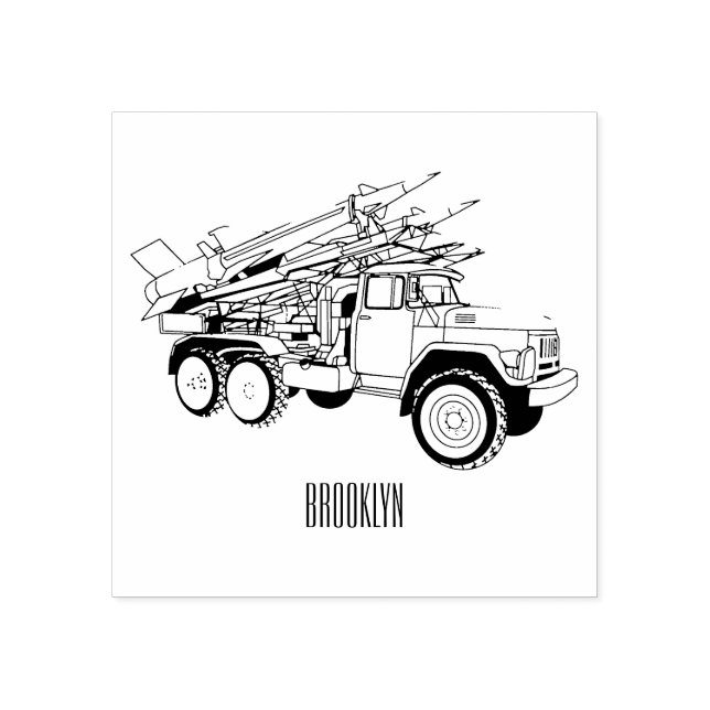 Tecknad av missile fordon stämpel (Tryck)