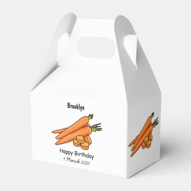 Tecknad av morot presentaskar (Framsidan Sidan)