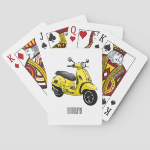 Tecknad av motorcykelns stoppade motorcykel casinokort