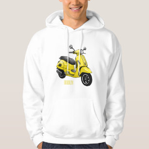 Tecknad av motorcykelns stoppade motorcykel hoodie