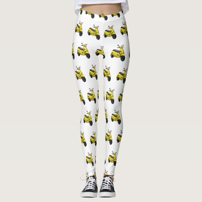 Tecknad av motorcykelns stoppade motorcykel leggings (Framsida)