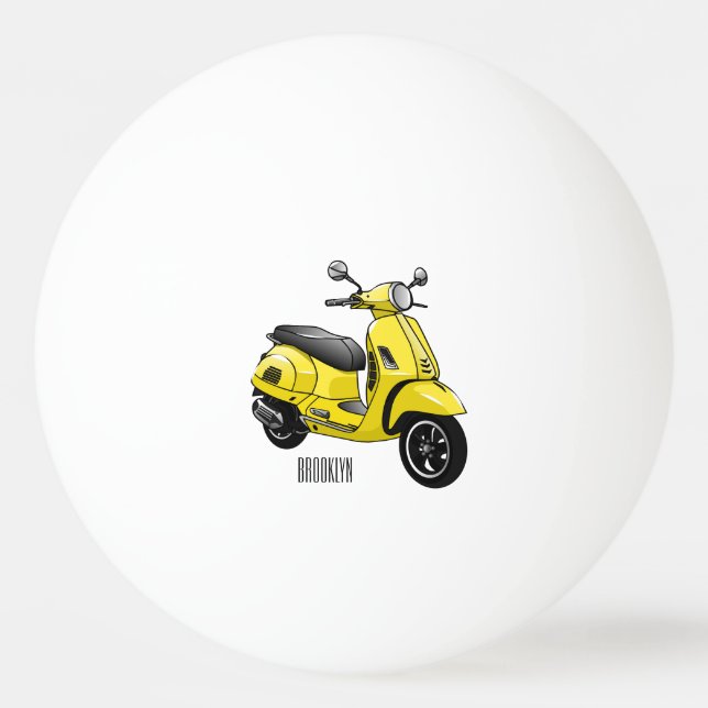 Tecknad av motorcykelns stoppade motorcykel pingisboll (Framsidan)