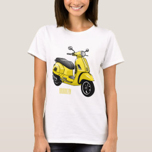 Tecknad av motorcykelns stoppade motorcykel t shirt
