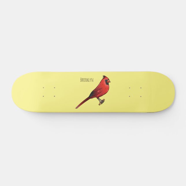 Tecknad av nordlig kardinalfågel mini skateboard bräda 18,5 cm (Horz)
