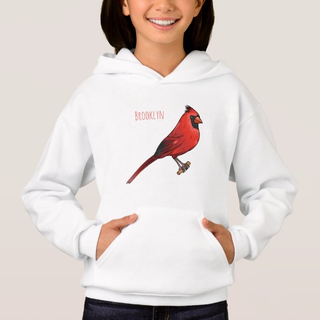 Tecknad av nordlig kardinalfågel t shirt (Framsida)