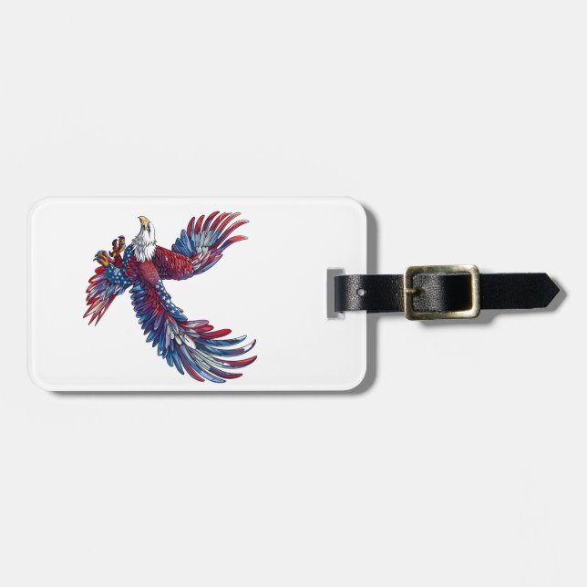 Tecknad av örn, koncept 4:e juli bagagebricka (Horisontell Framsida)