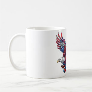 Tecknad av örn, koncept 4:e juli kaffemugg