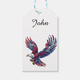 Tecknad av örn, koncept 4:e juli presentetikett