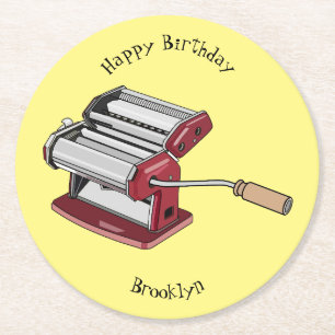 Tecknad av Pasta-tillverkare Underlägg Papper Rund