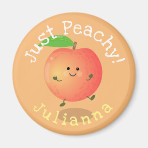 tecknad av peach- Cute lycklig Magnet