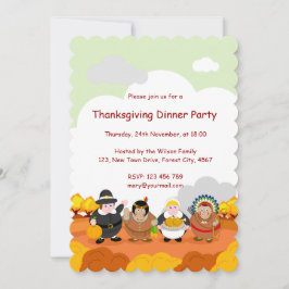 Tecknad av Pilgrim Far och Indian, Inbjudningar