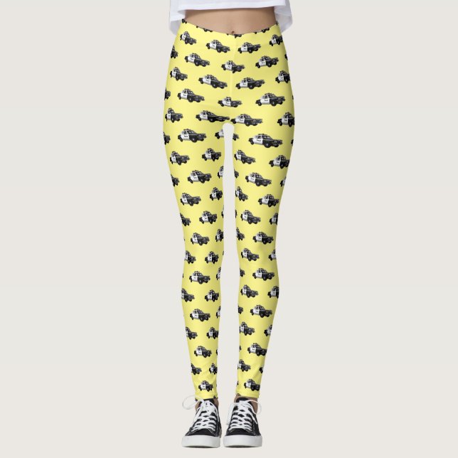 Tecknad av polisbil leggings (Framsida)