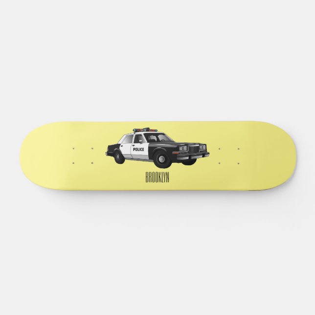 Tecknad av polisbil mini skateboard bräda 18,5 cm (Horz)
