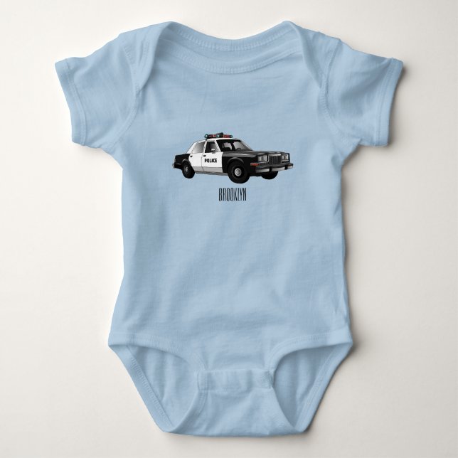 Tecknad av polisbil t shirt (Framsida)