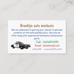 Tecknad av polisbil visitkort