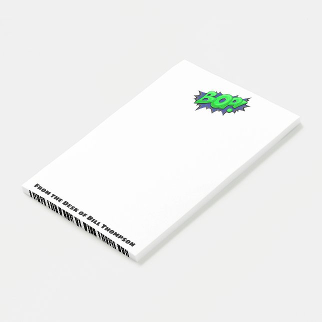 Tecknad av popkonst. Anpassad Toppen Hero Gift Post-it Block (Vinklad)