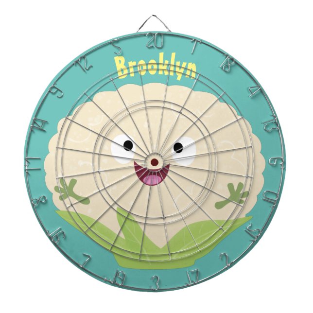 Tecknad av potatis av blomkål lycklig darttavla (Framsidan)