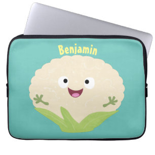 Tecknad av potatis av blomkål lycklig laptop fodral