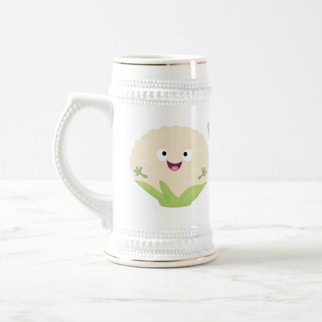 Tecknad av potatis av blomkål lycklig sejdel (Vänster)