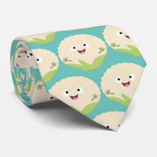 Tecknad av potatis av blomkål lycklig slips