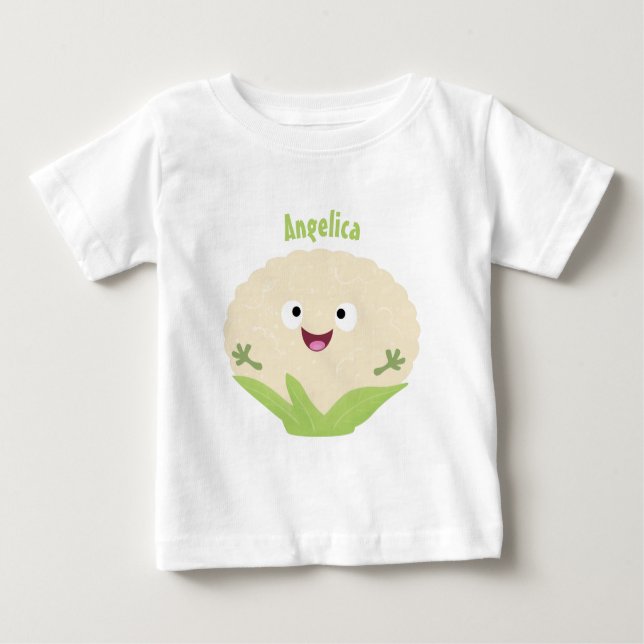 Tecknad av potatis av blomkål lycklig t shirt (Framsida)