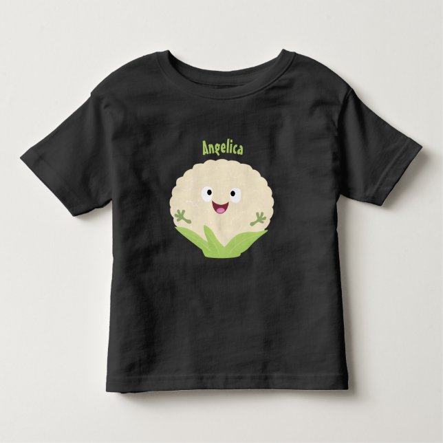 Tecknad av potatis av blomkål lycklig t shirt (Framsida)