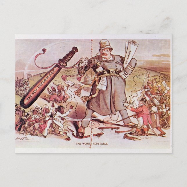 Tecknad av president Roosevelt Vykort (Framsida)