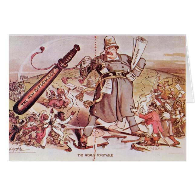 Tecknad av presidenten Roosevelt Hälsningskort (Framsidan Horizontal)