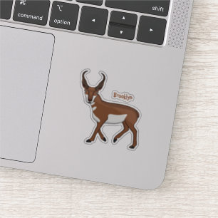 Tecknad av Pronghorn antelope Klistermärken