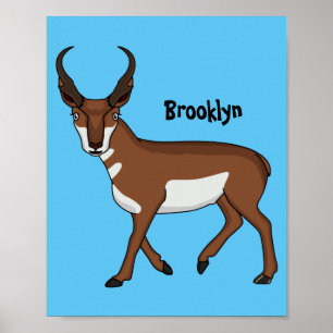 Tecknad av Pronghorn antelope Poster