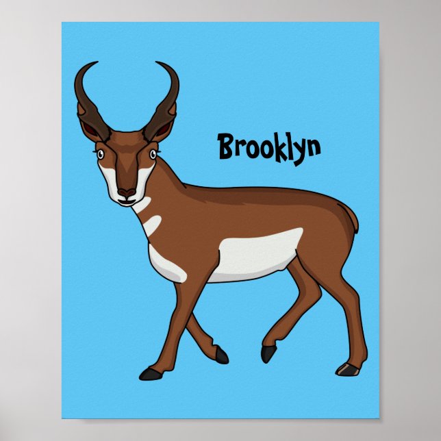 Tecknad av Pronghorn antelope Poster (Framsidan)