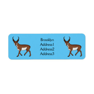Tecknad av Pronghorn antelope Returadress Etikett