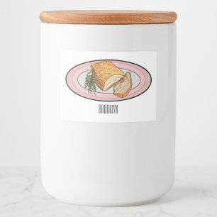 Tecknad av rast gris: mat etiketter