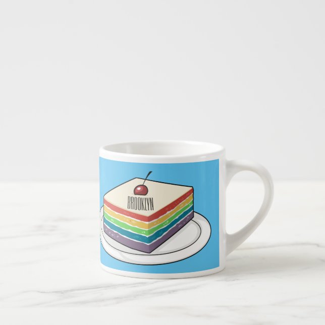 Tecknad av regnbåge espressomugg (Höger)