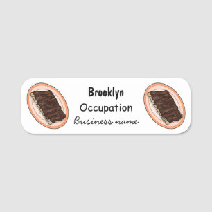 tecknad av revben från kort namnbricka