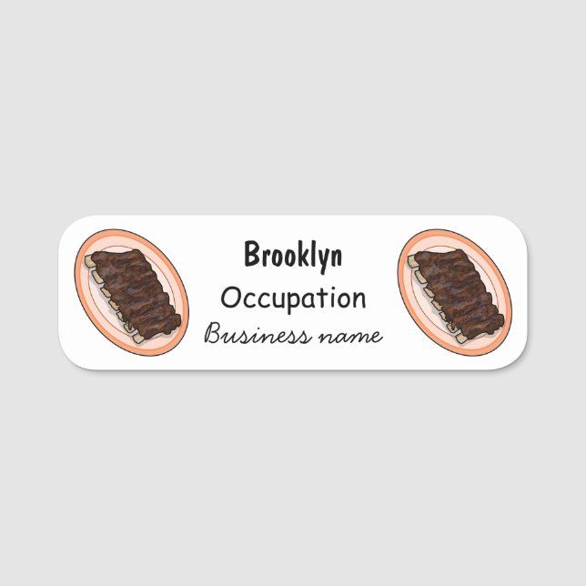 tecknad av revben från kort namnbricka (Framsida)