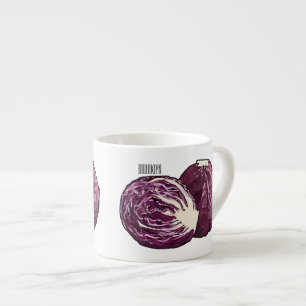 Tecknad av rödkål espressomugg