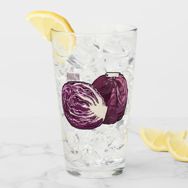 Tecknad av rödkål glaskopp (Framsida Ice)