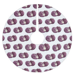 Tecknad av rödkål julgransmatta borstad polyester