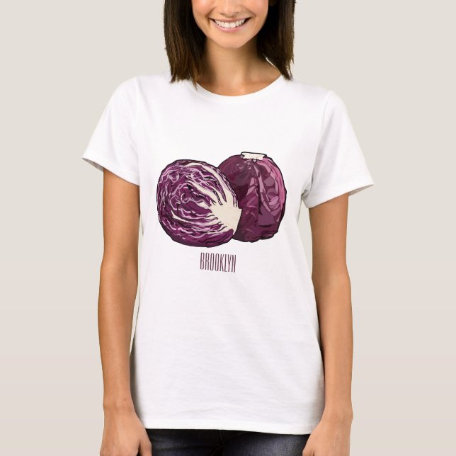 Tecknad av rödkål t shirt (Framsida)