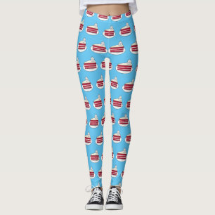 Tecknad av rödsammetstårta leggings