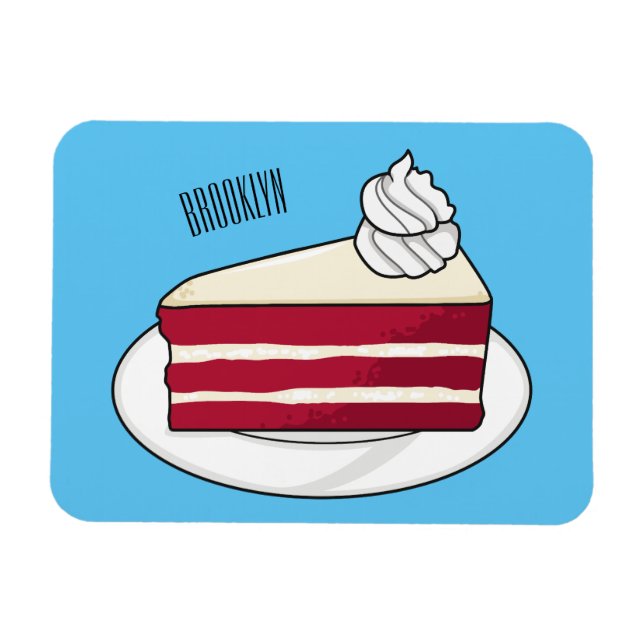 Tecknad av rödsammetstårta magnet (Horisontell)