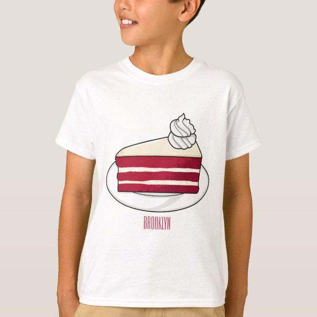 Tecknad av rödsammetstårta t shirt (Framsida)
