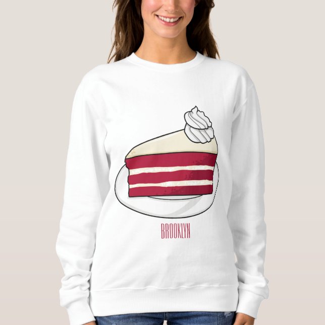 Tecknad av rödsammetstårta t shirt (Framsida)