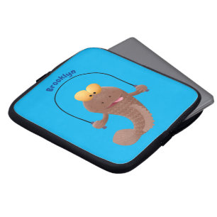 Tecknad av rödskippsfisk laptop fodral