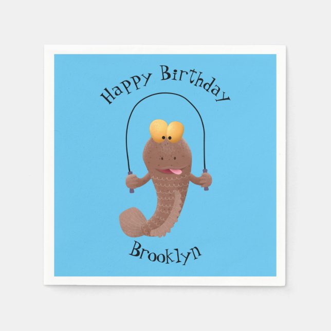 Tecknad av rödskippsfisk pappersservett (Framsidan)