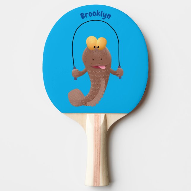 Tecknad av rödskippsfisk pingisracket (Framsidan)