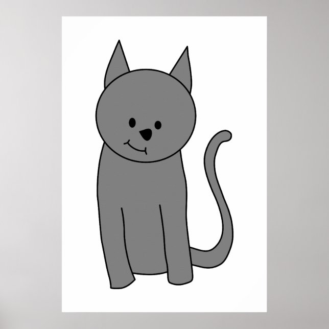 Tecknad av rökig grått-katt poster (Framsidan)